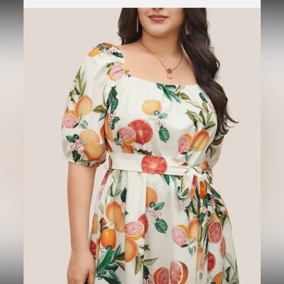 BloomChic Plus Size Floral Puff Sleeve Dress - Picture 4 of 5
